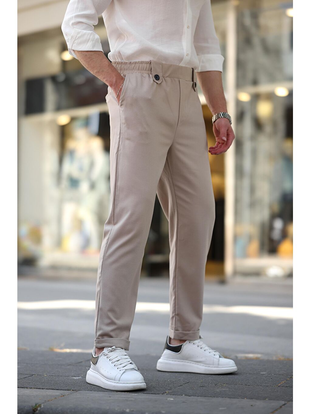 Bej Regular Fit Erkek Pantolon E6574-8