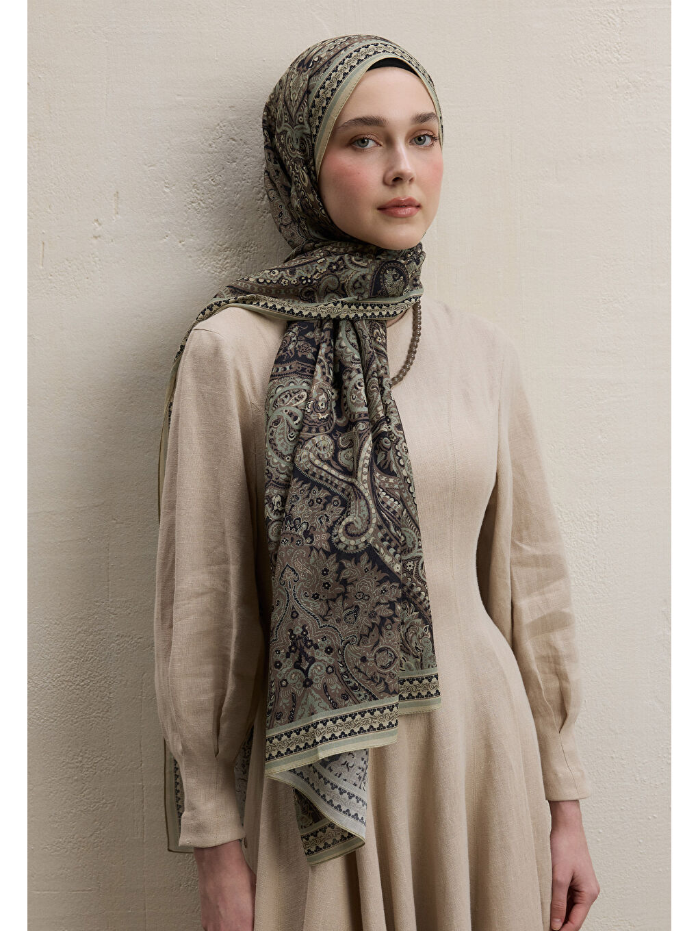 Emerald Desen Şal Bej