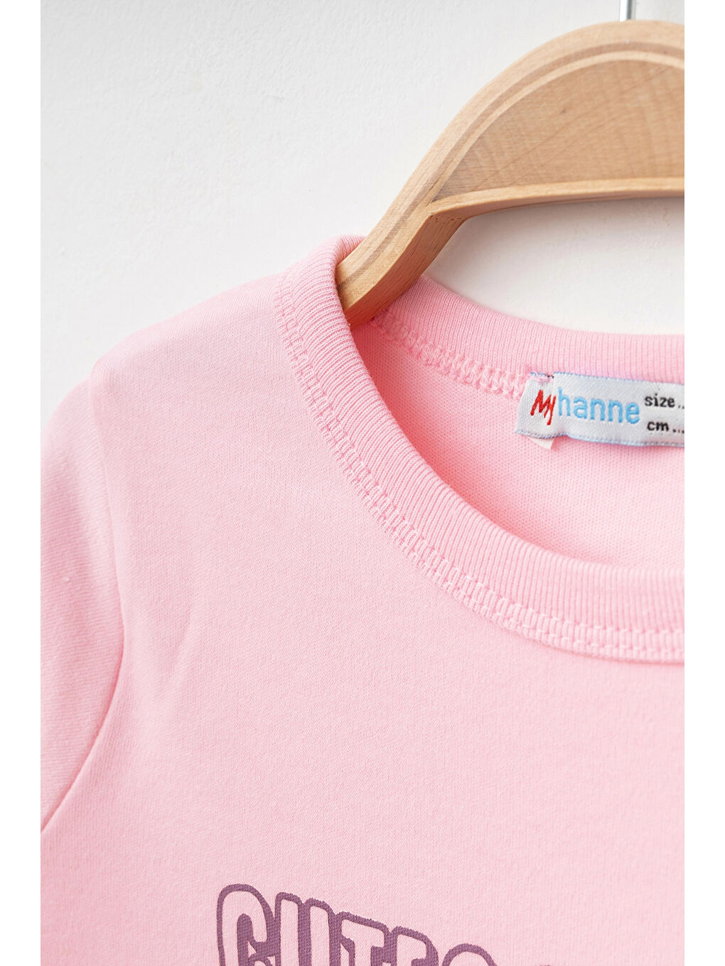 Pembe Bunny Baskılı Uzun Kol Pijama Takımı 74169-2