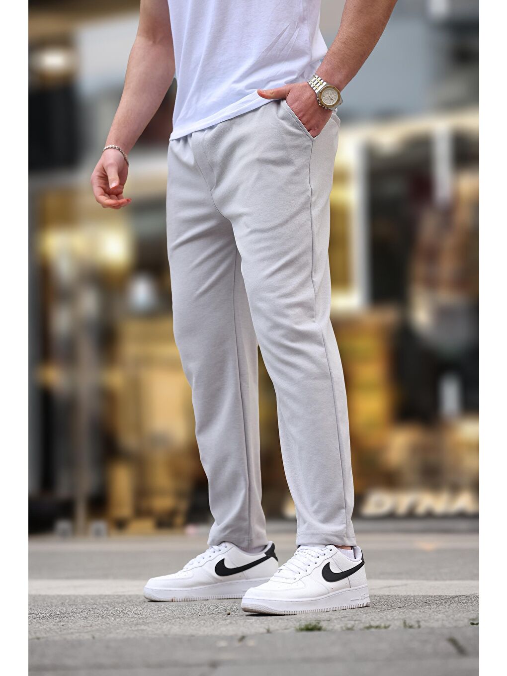 Gri Düz Paça Erkek Pantolon E6556