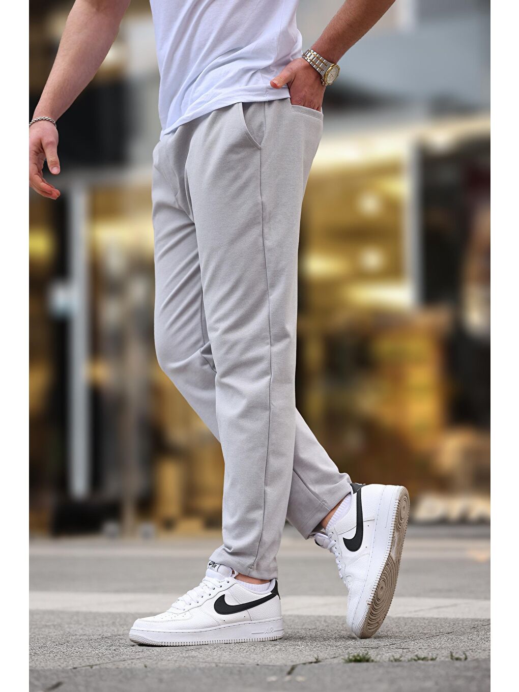 Gri Düz Paça Erkek Pantolon E6556-2