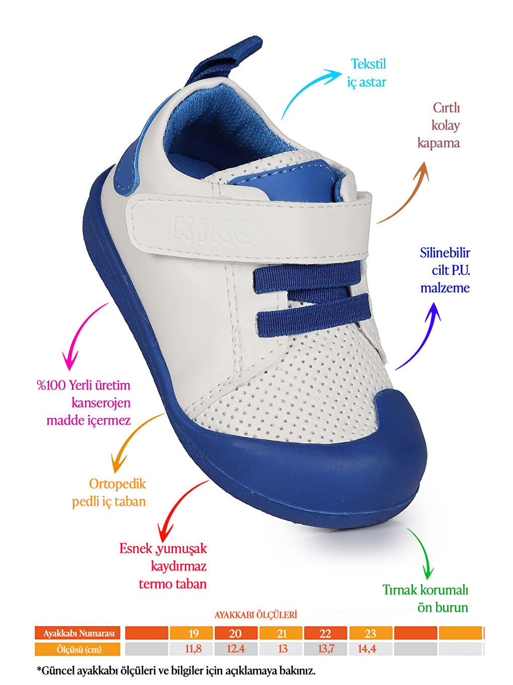 Mavi Roce Cırtlı Kız Bebek İlk Adım Ortopedik Günlük Ayakkabı-1