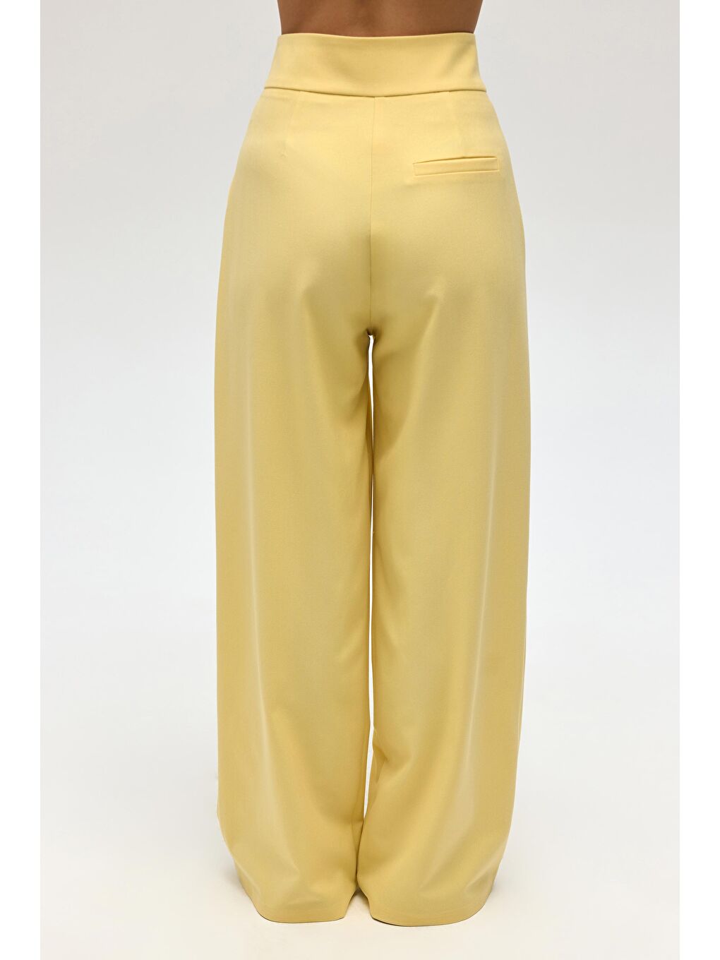 Solvei Kemer Detay Sarı Pantolon-4