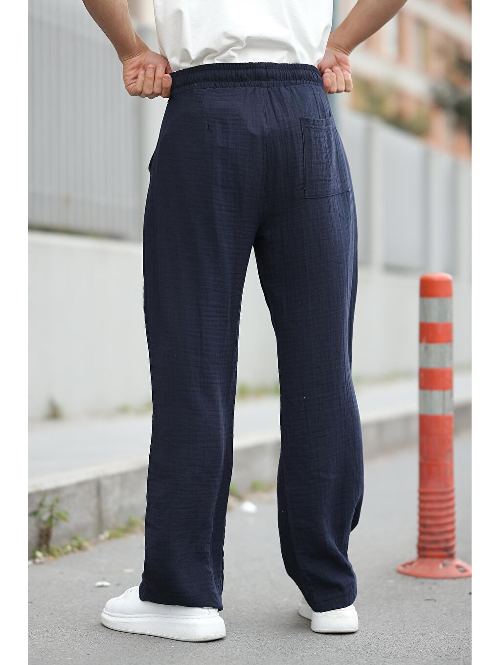 Lacivert %100 Pamuklu Rahat Kesim Erkek Pantolon E6562-2