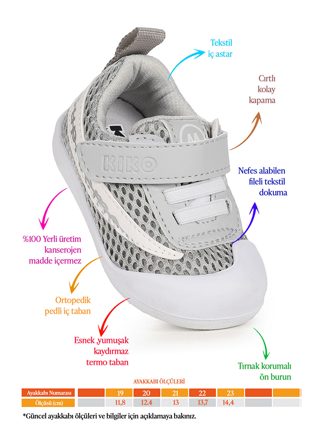 Gri Welti Cırtlı Kız Bebek İlk Adım Ortopedik Günlük Ayakkabı-1