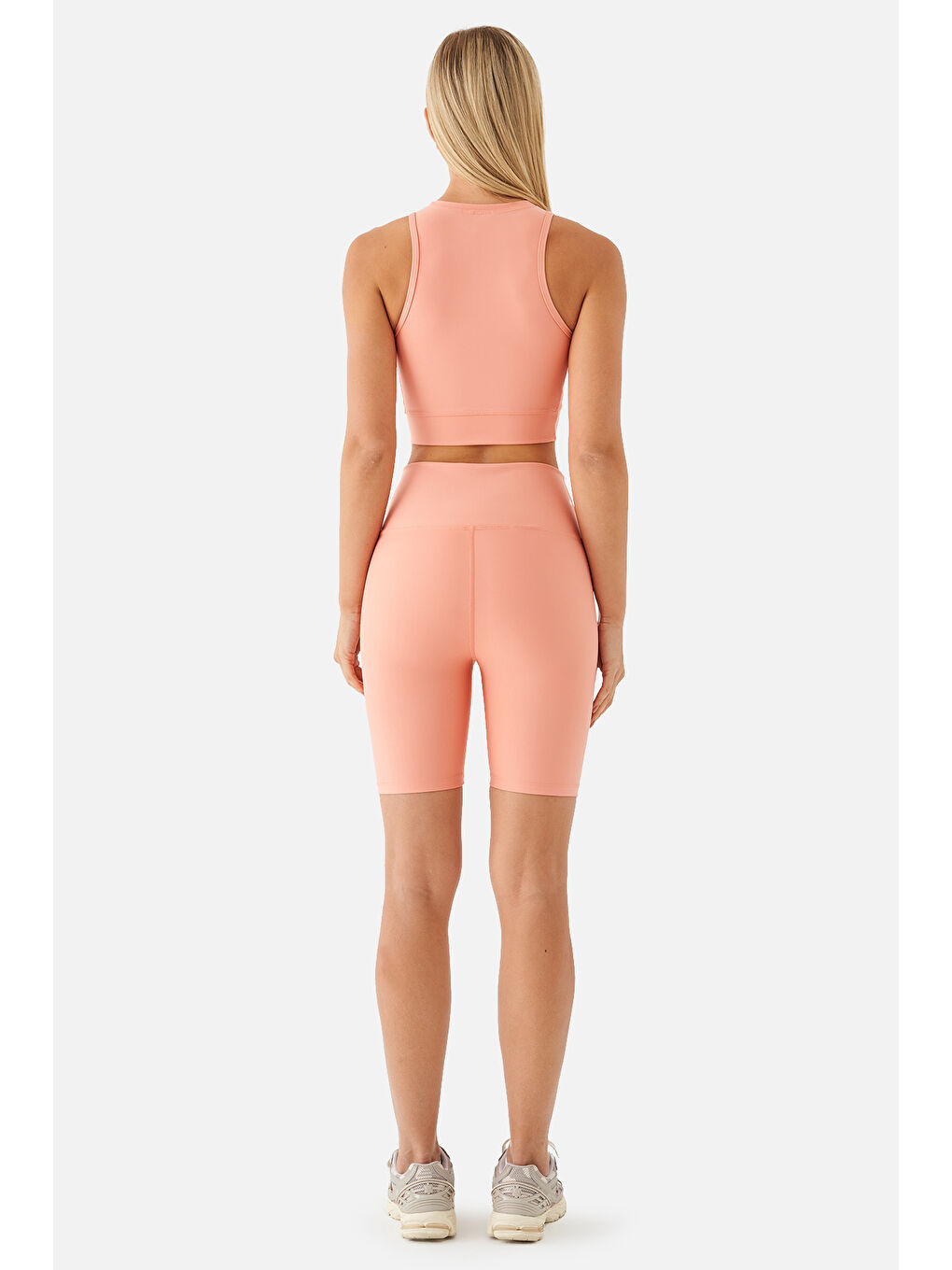 Pembe Violet Biker Şeftali Spor Tayt-3