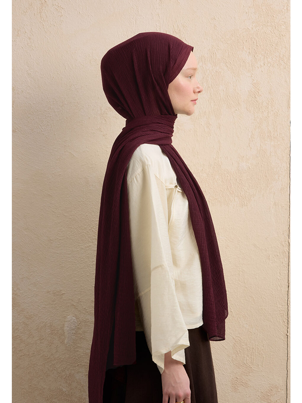 Modal Krinkıl Şal Mürdüm-2