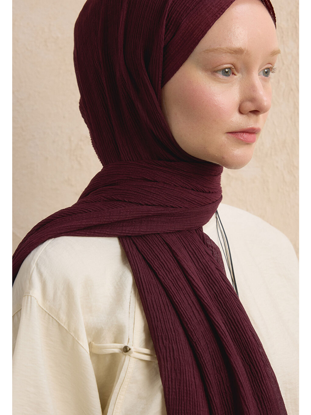 Modal Krinkıl Şal Mürdüm-3