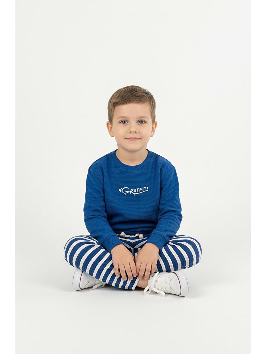 Mavi Graffiti Baskılı 2 Li Takım-1