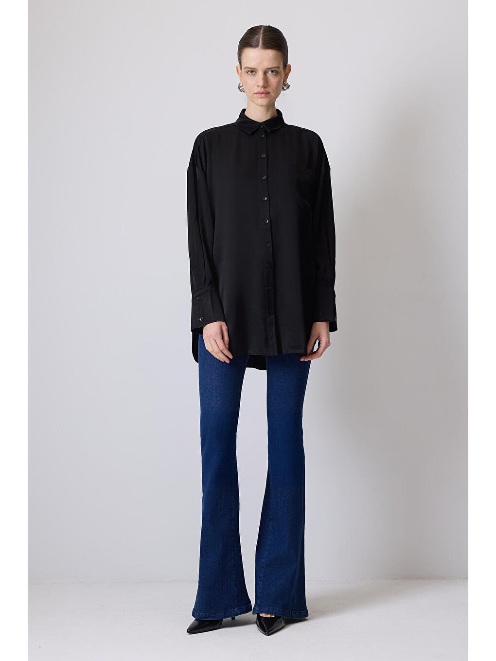 Siyah Relax Fit Gömlek