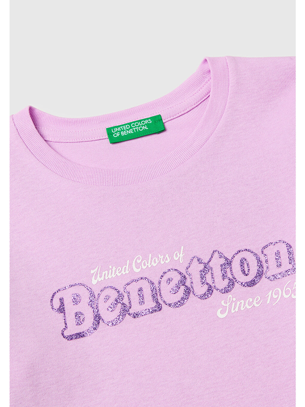 Kız Çocuk Pembe Simli Logo Detaylı Bisiklet Yaka Uzun Kollu T-Shirt-2