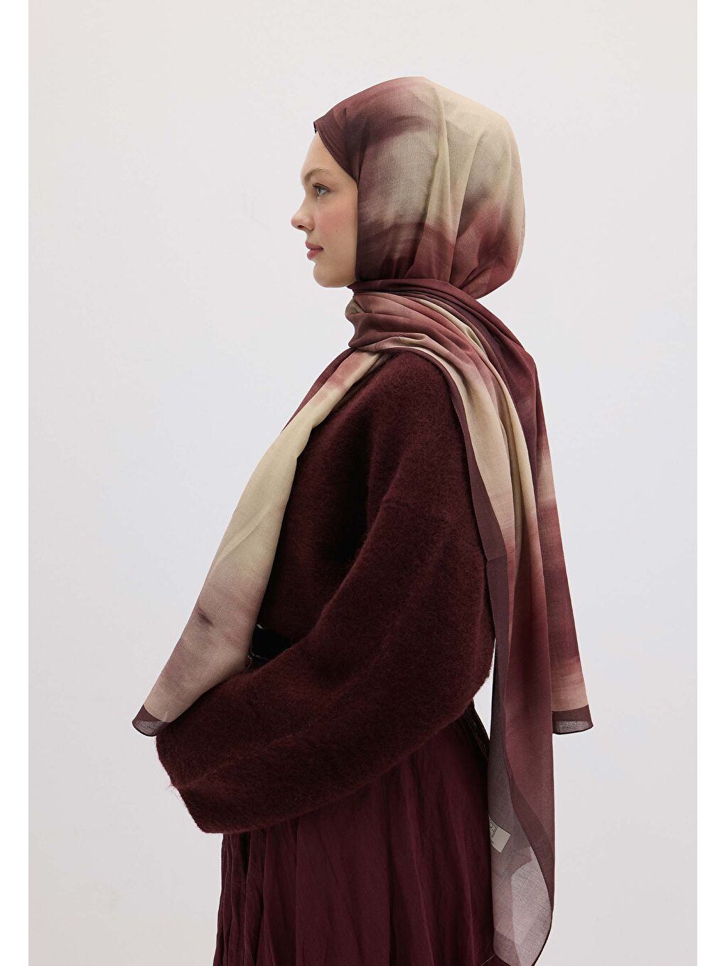 Kırmızı Batık Desen Şal Erik Çürüğü-1