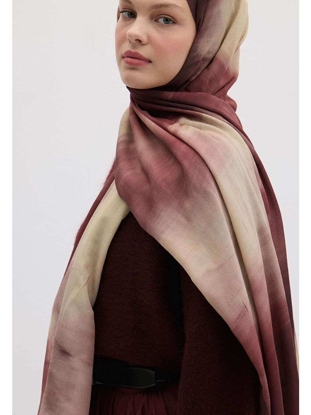 Kırmızı Batık Desen Şal Erik Çürüğü-2