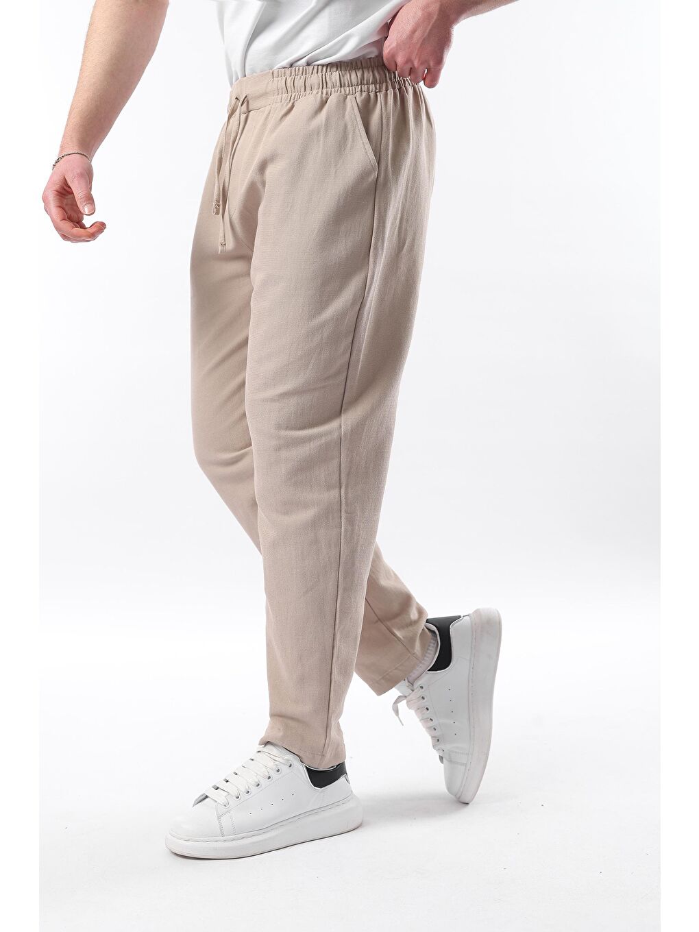 Bej Vizon Fit Kesim Erkek %100 Pamuk Pantolon E6558