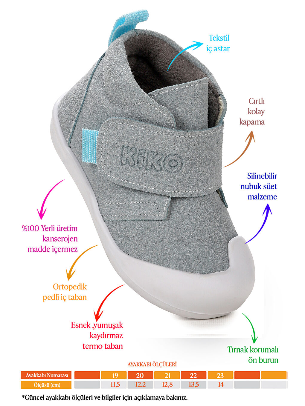 Mavi Winnie İlk Adım Cırtlı Kız Bebek Günlük Bot Ayakkabı-1