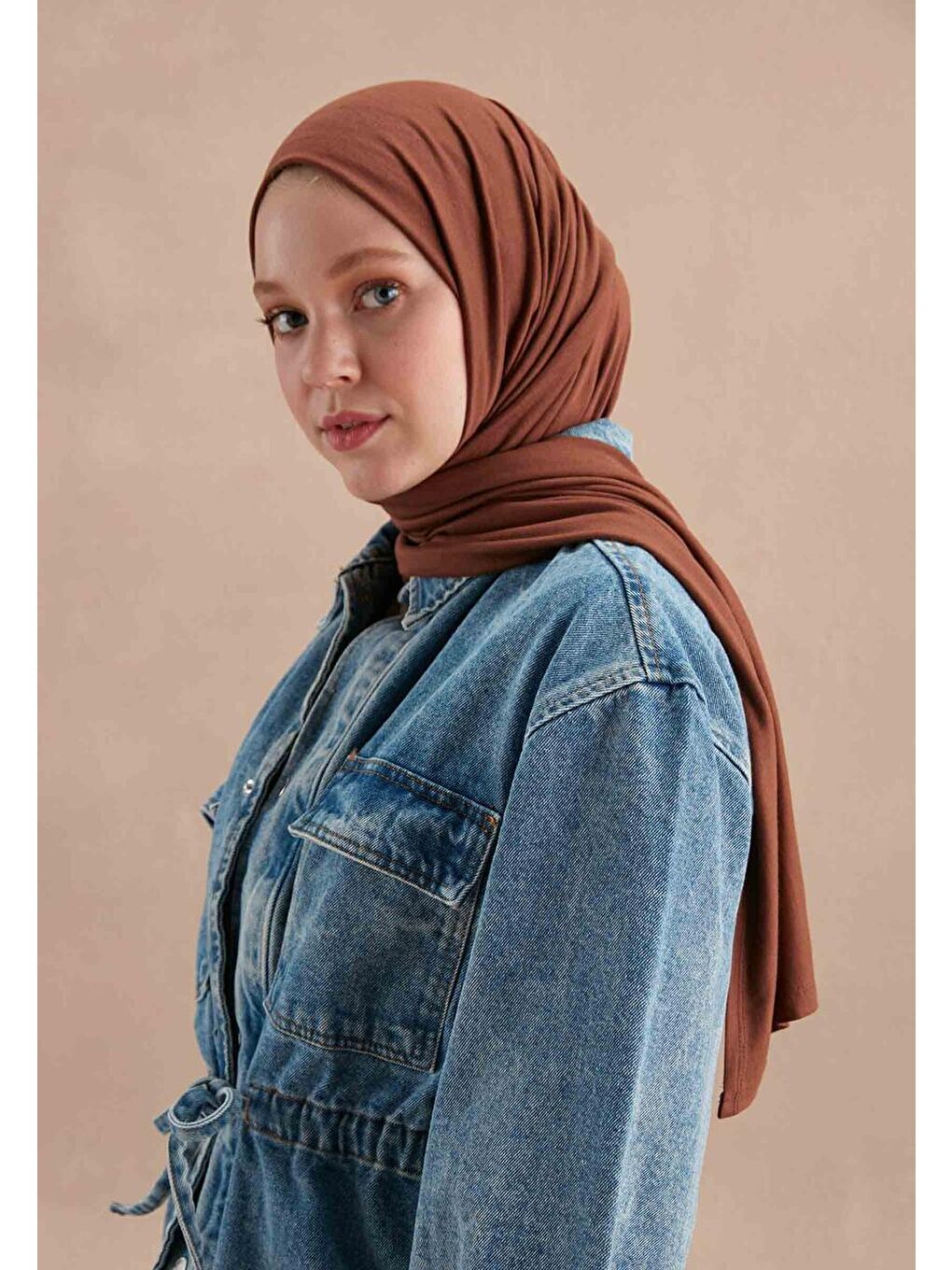 Kahverengi Penye Şal Çikolata Kahve-3