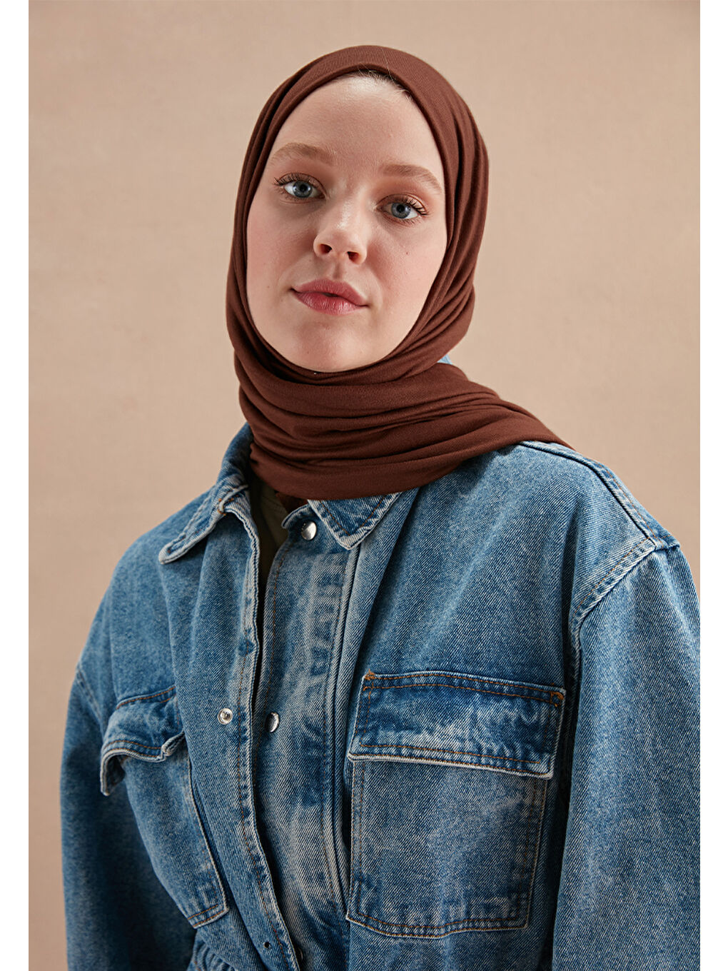 Kahverengi Penye Şal Çikolata Kahve-4