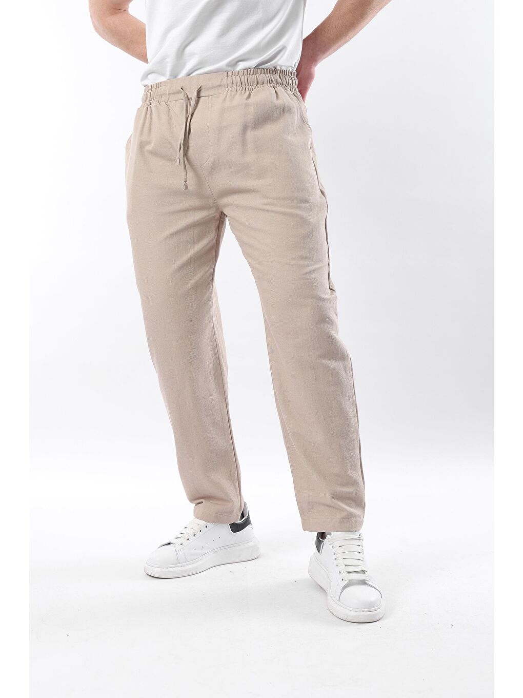 Bej Vizon Fit Kesim Erkek %100 Pamuk Pantolon E6558-1