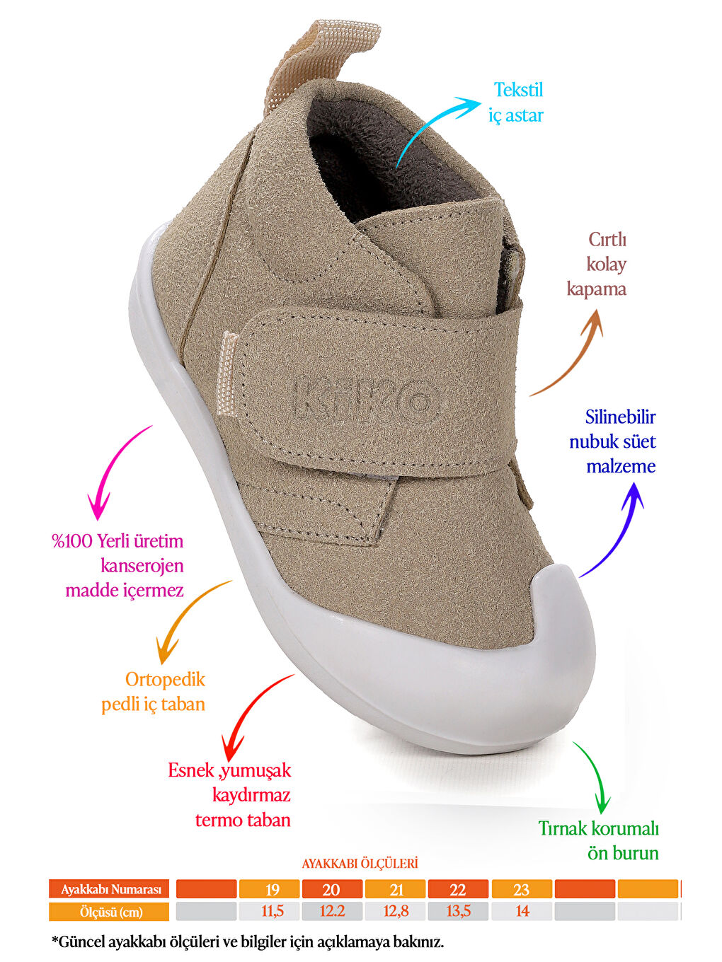 Bej Winnie İlk Adım Cırtlı Kız Bebek Günlük Bot Ayakkabı-1