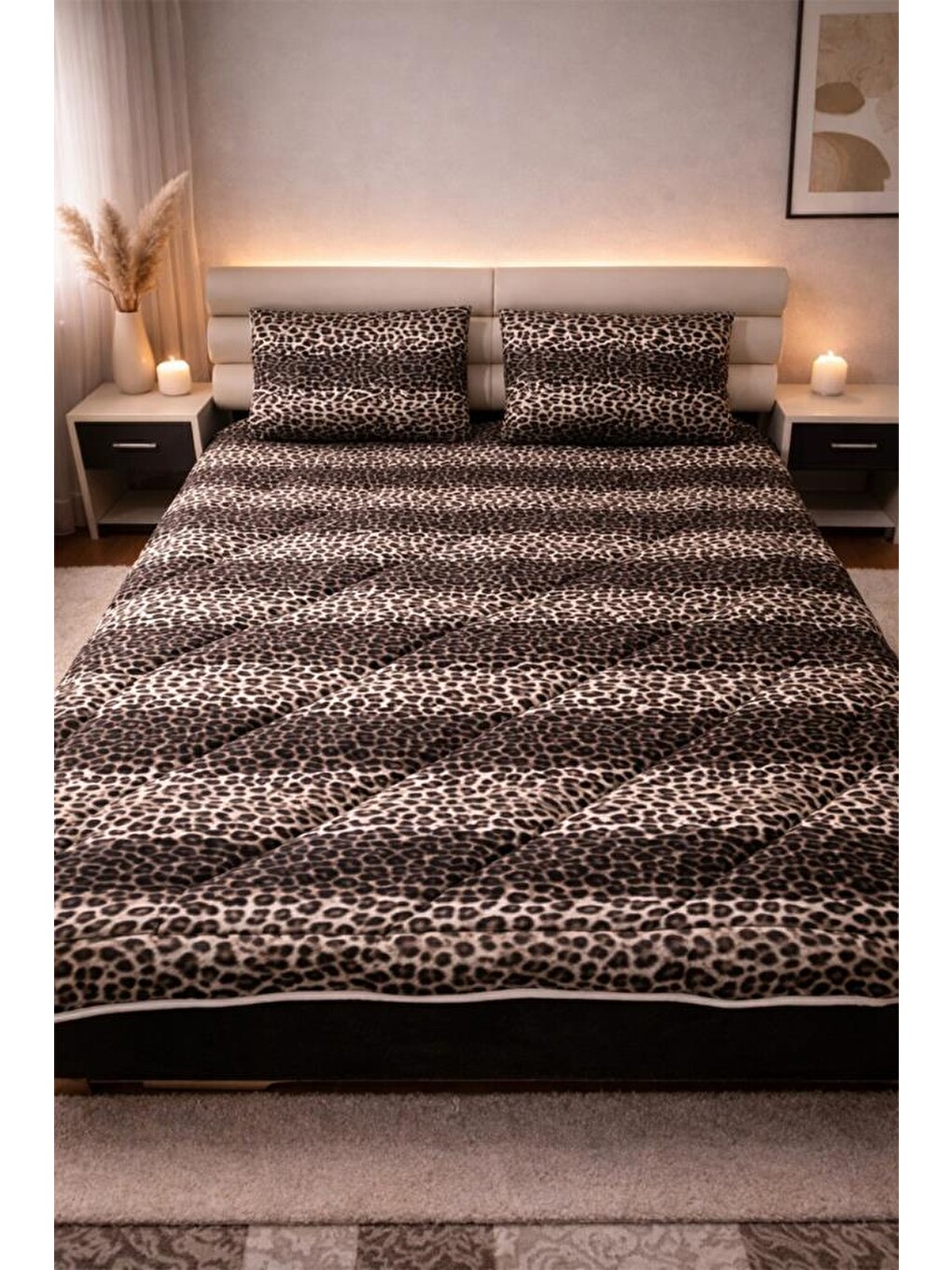 Karışık Leopar Wellsoft 195x215 Cm Çift Kişilik Yorgan Takımı