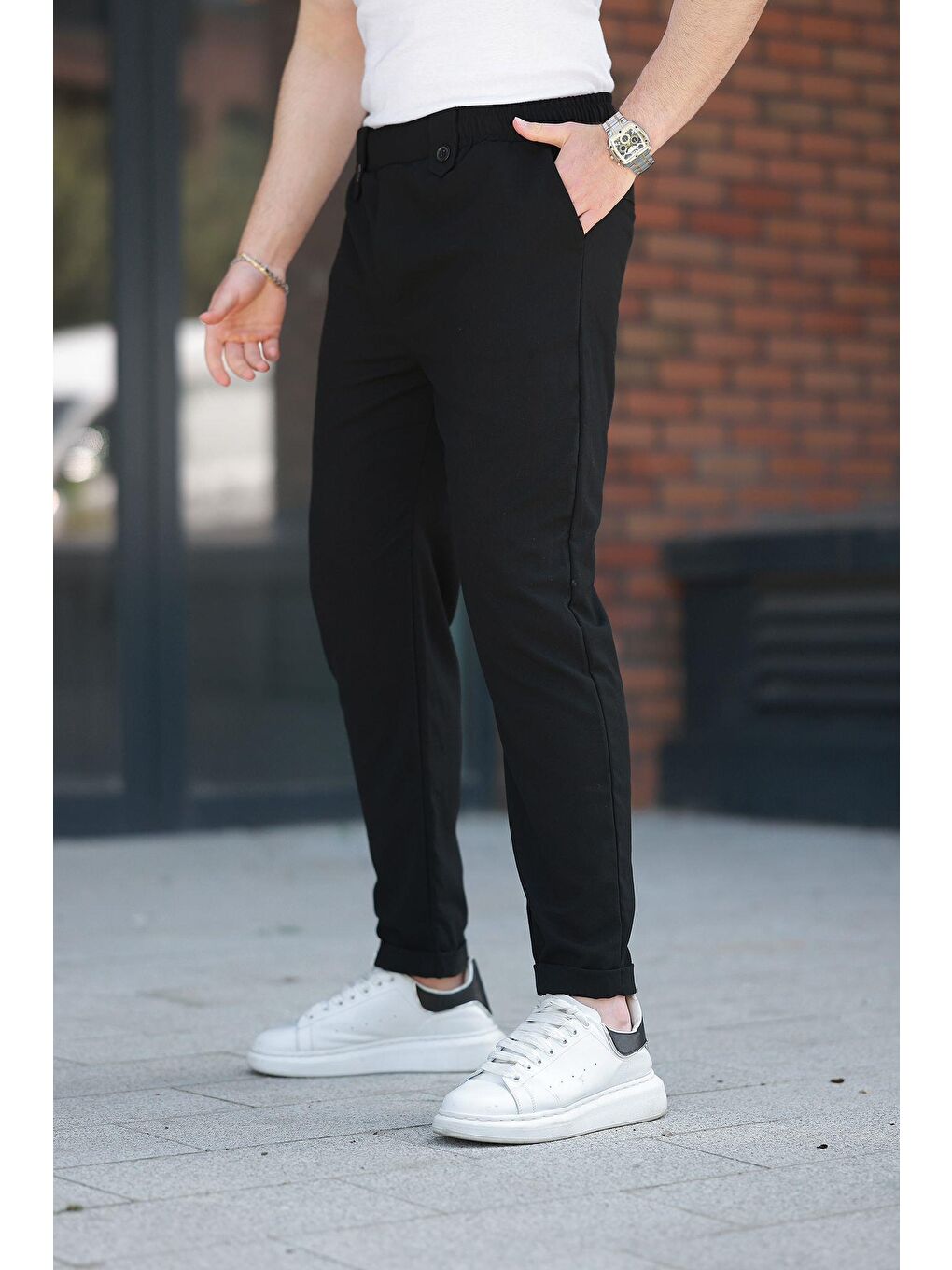 Siyah Regular Fit Erkek Pantolon E6574-1