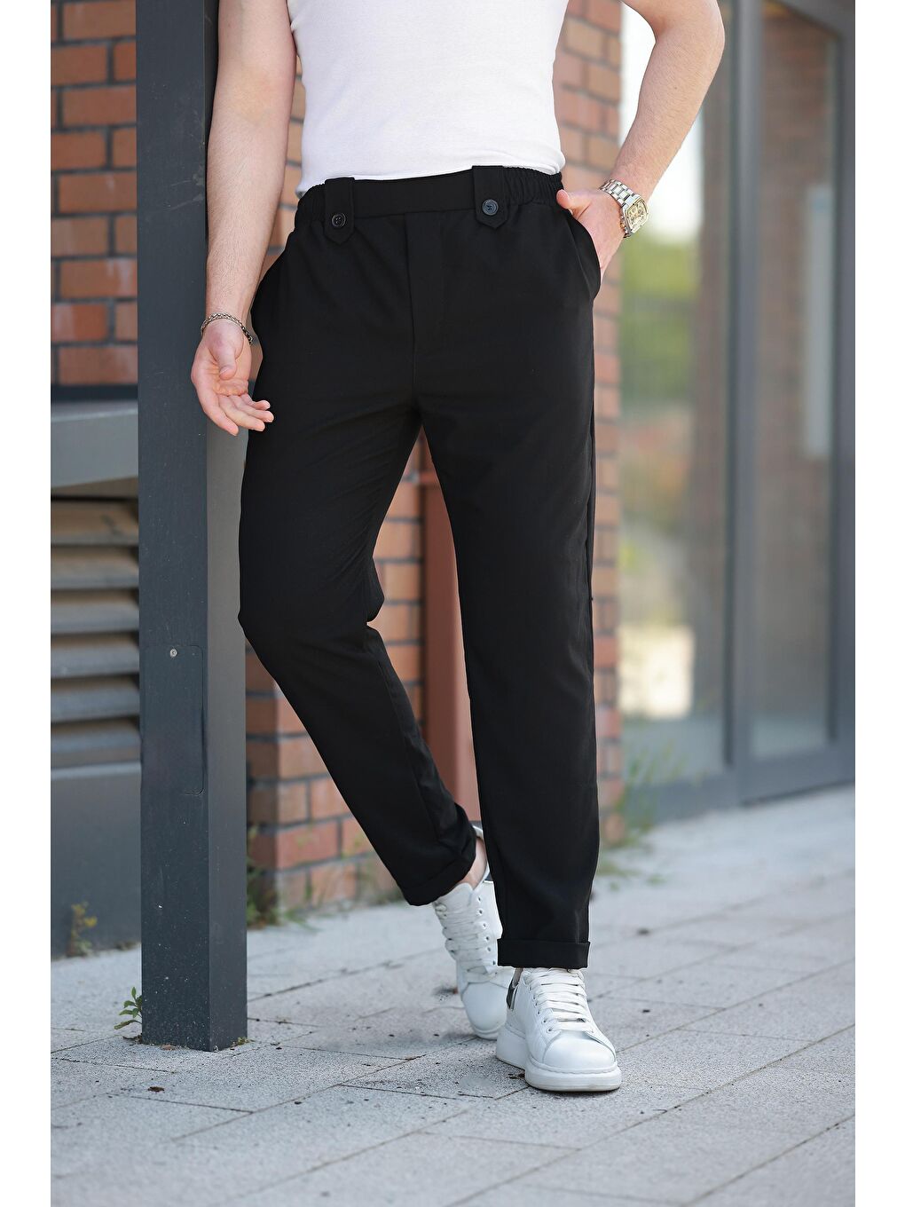 Siyah Regular Fit Erkek Pantolon E6574-2