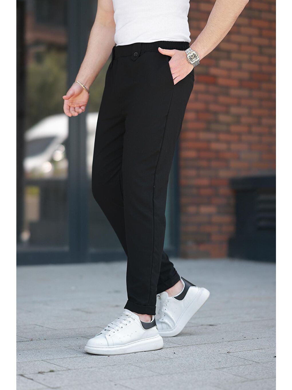 Siyah Regular Fit Erkek Pantolon E6574-3