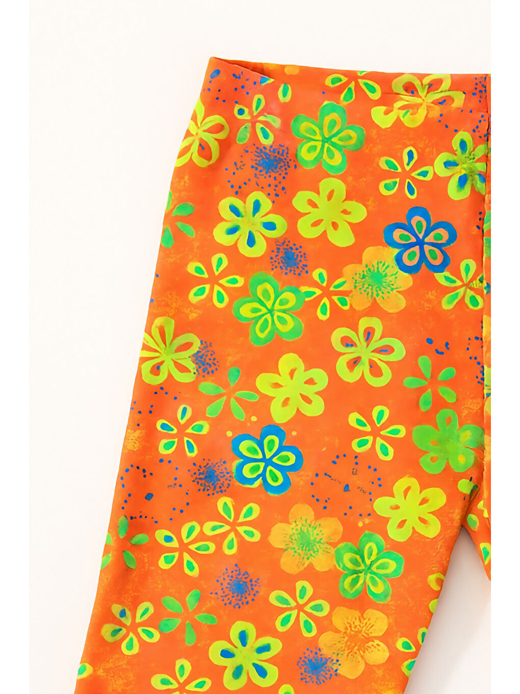 Karışık Kız Çocuk Çiçek Desenli Pamuklu Kısa Tayt 2’li Paket-4