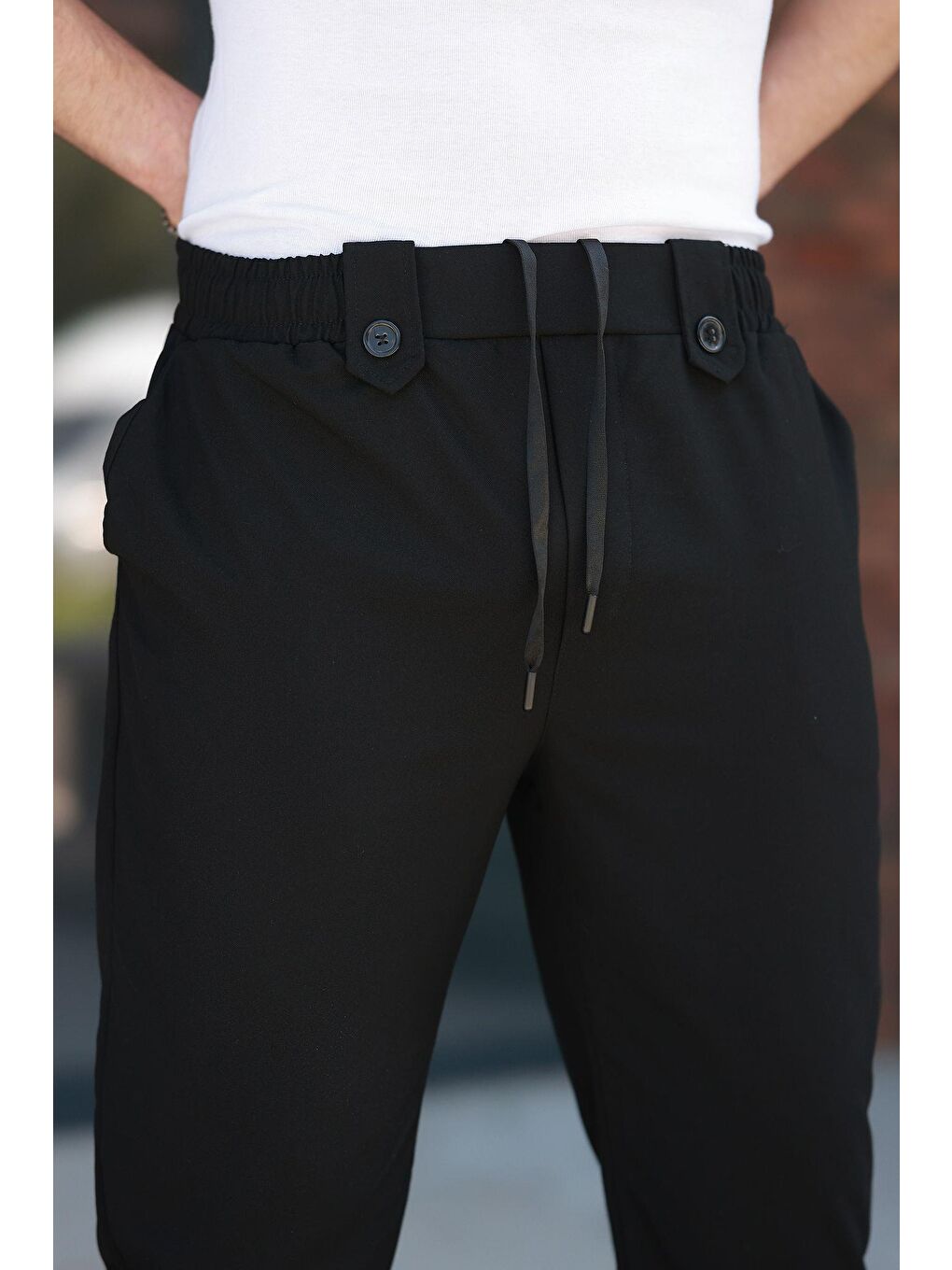 Siyah Regular Fit Erkek Pantolon E6574-4