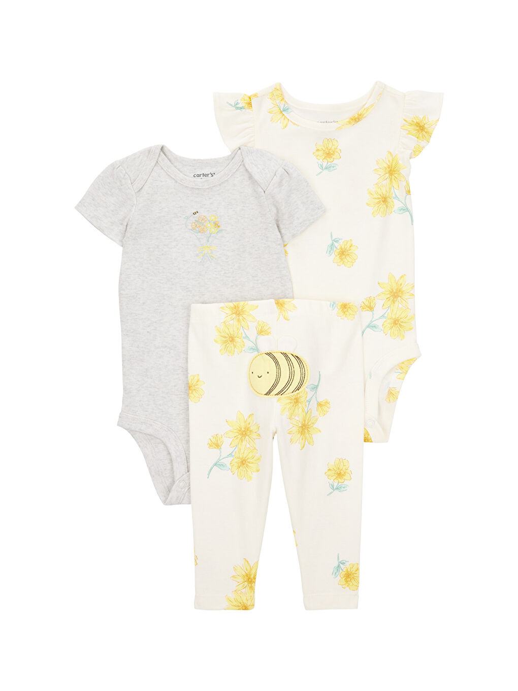 Ekru Kız Bebek Alt Üst Set 3Lü Set