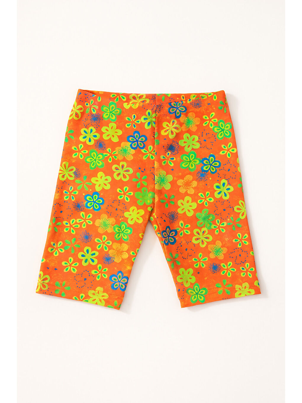 Karışık Kız Çocuk Çiçek Desenli Pamuklu Kısa Tayt 2’li Paket-5