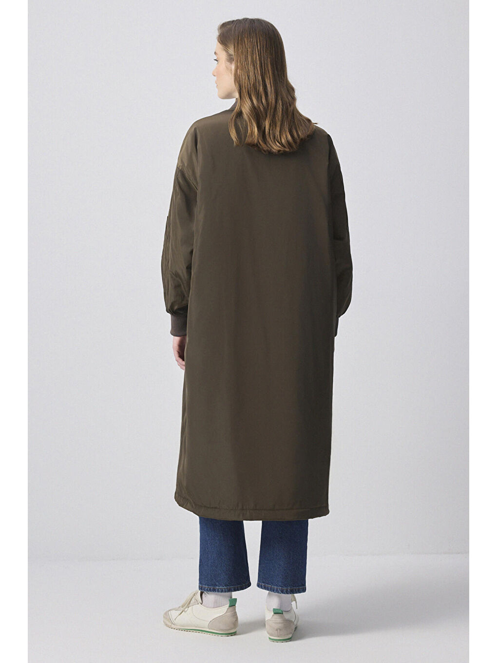 Haki Fermuarlı İnce Mont-4