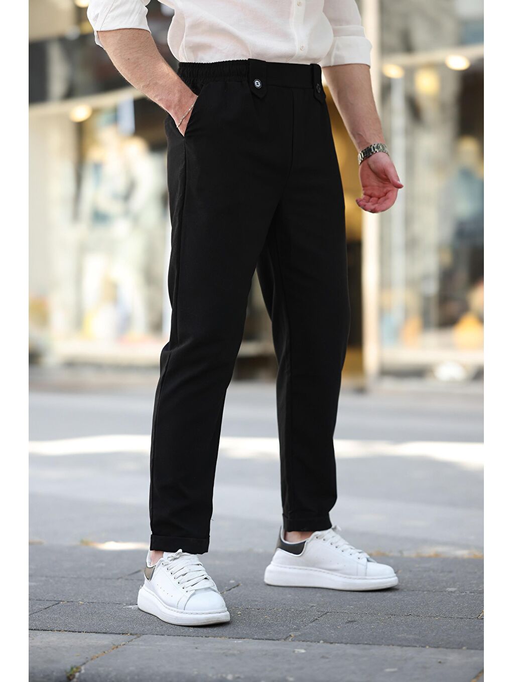 Siyah Regular Fit Erkek Pantolon E6574-6
