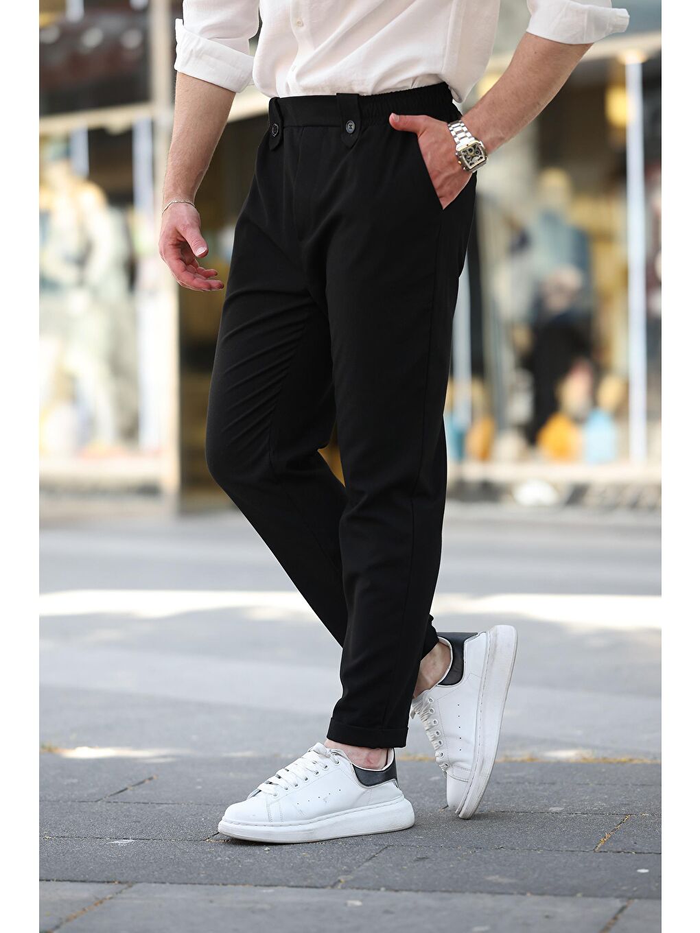 Siyah Regular Fit Erkek Pantolon E6574-7