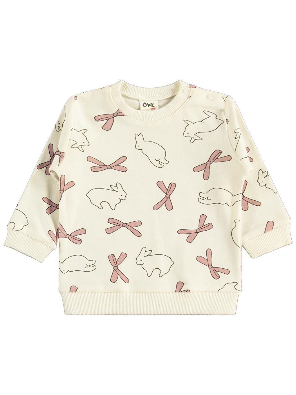 Baby Tavşan Baskılı 3'lü 6-18 Ay Takım - Lila 9-12 Ay-2