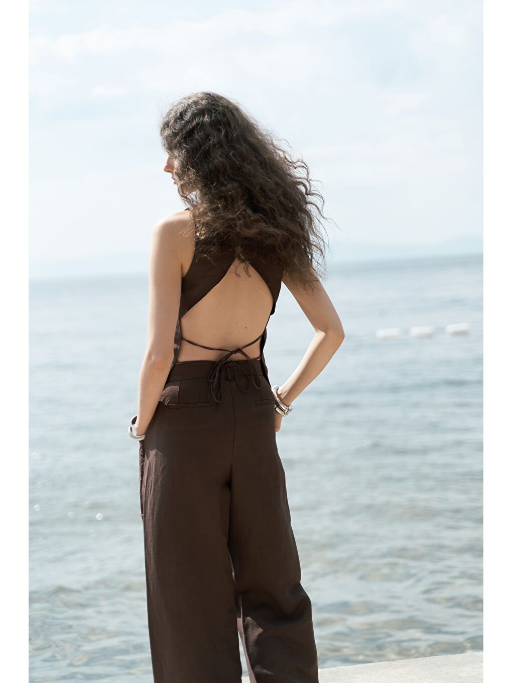 Kahverengi Nagmetah Sırt Pencereli Kahve Yelek Pantolon Takım-4