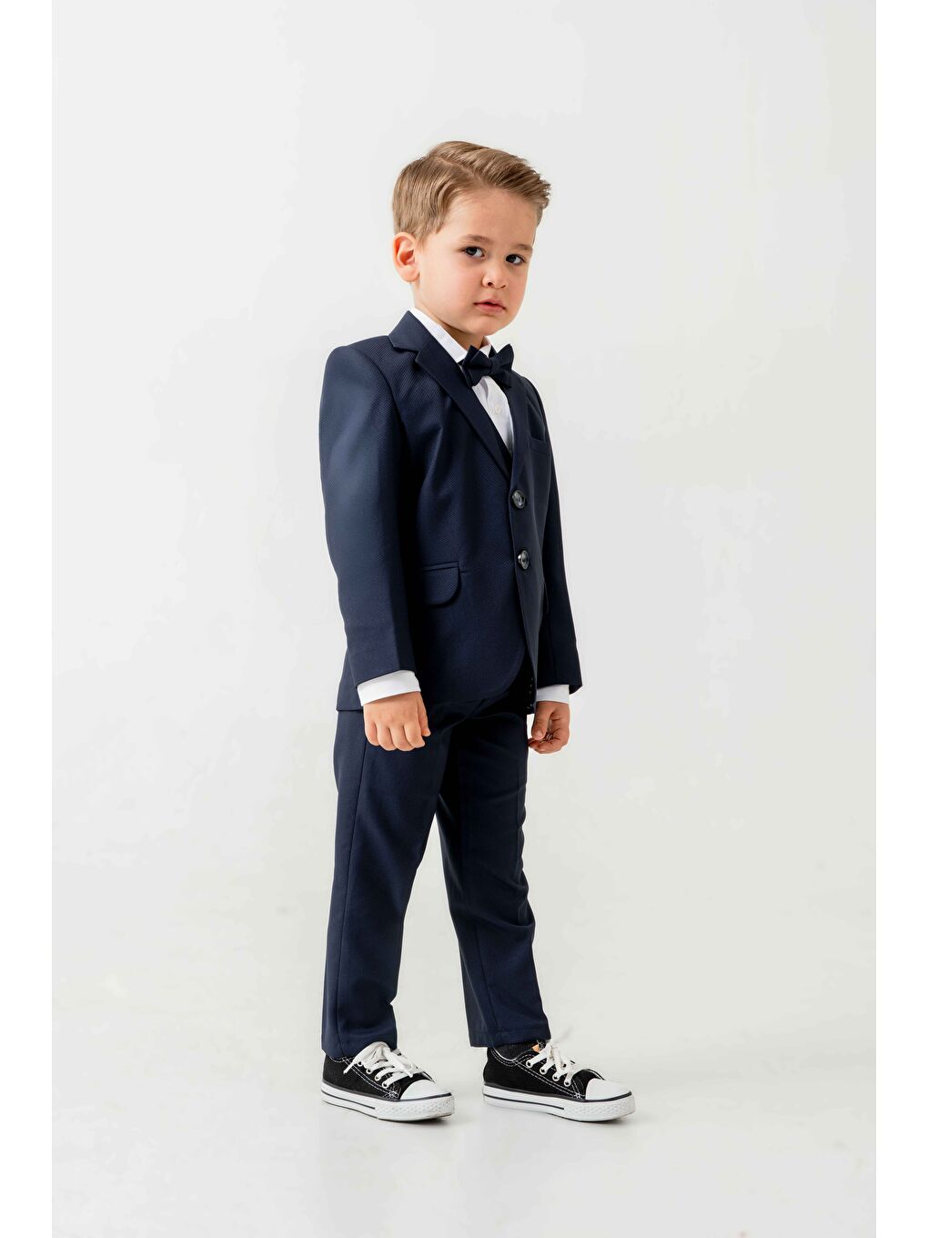 Lacivert Mini Gentleman Erkek Çocuk Takım Elbise - 5 Parça-2