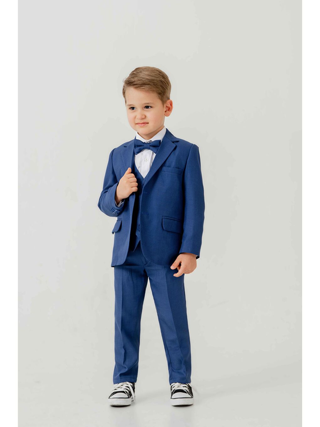 Mavi Mini Gentleman Erkek Çocuk Takım Elbise - 5 Parça-2