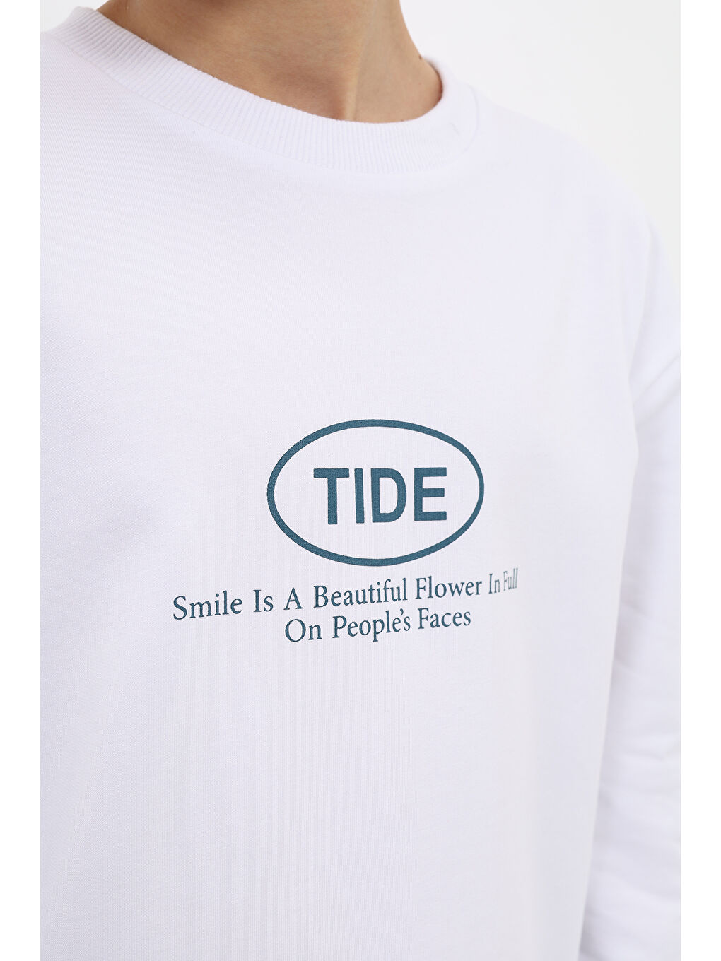 Beyaz Erkek Çocuk Baskılı Sweatshirt-2