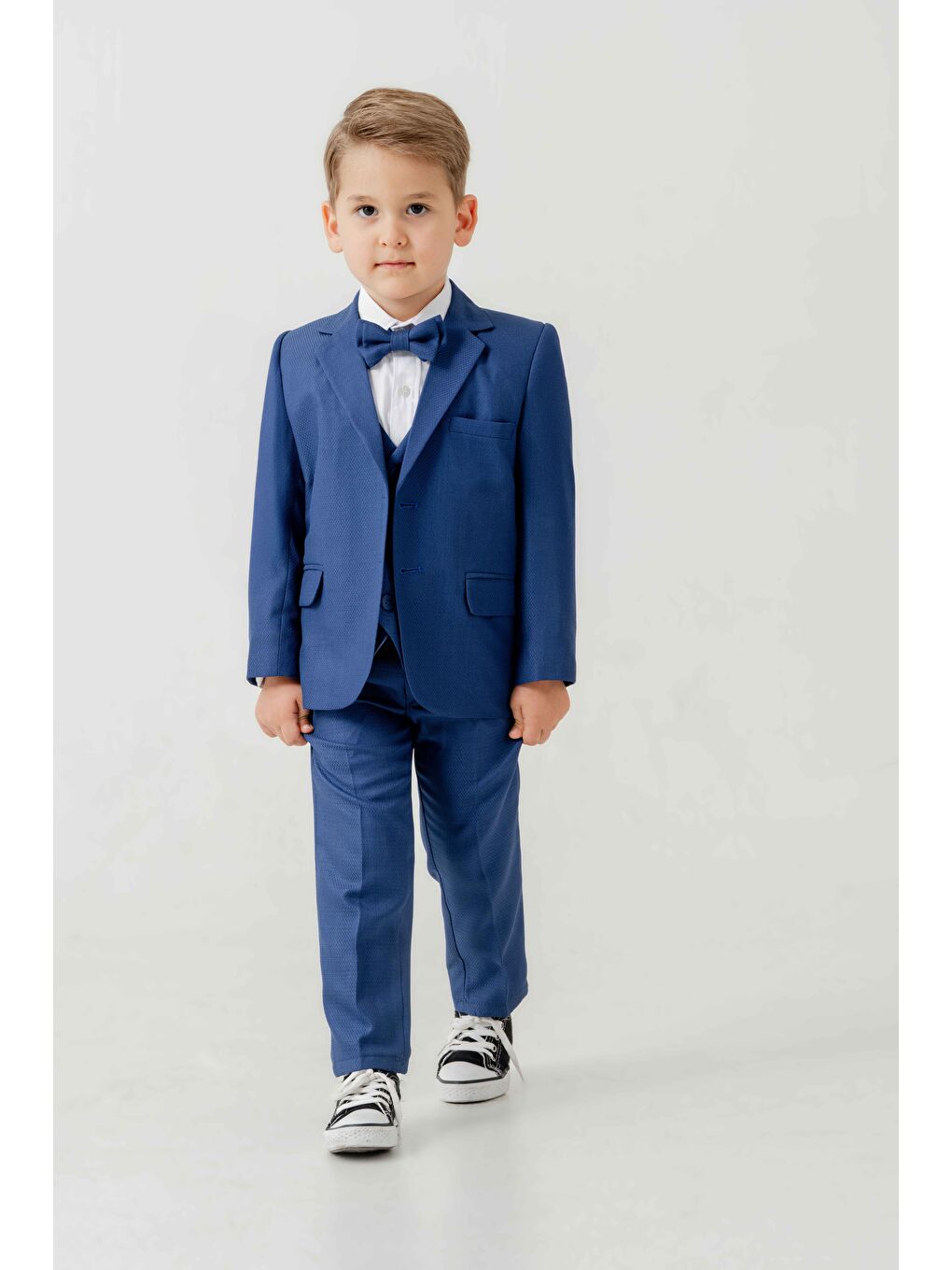 Mavi Mini Gentleman Erkek Çocuk Takım Elbise - 5 Parça-4