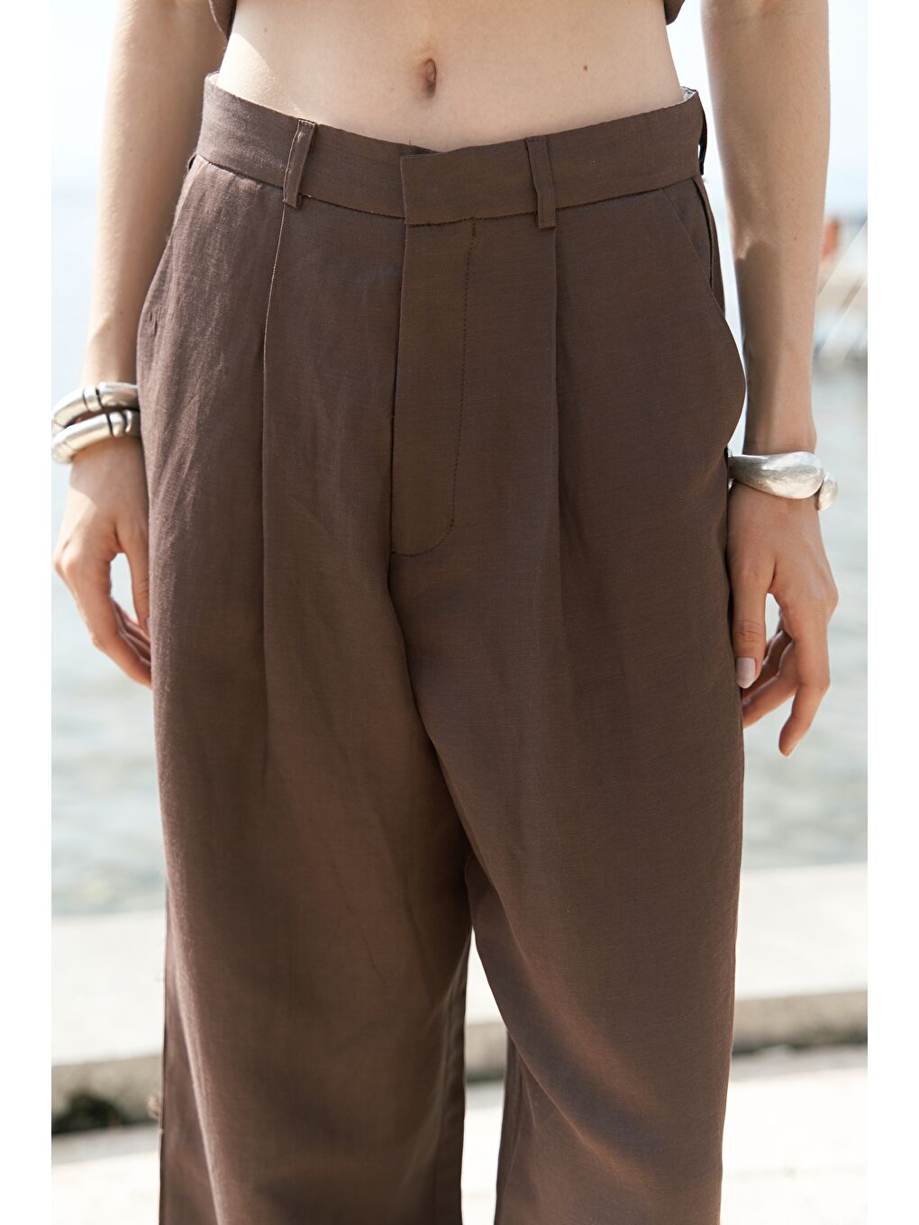 Kahverengi Nagmetah Sırt Pencereli Kahve Yelek Pantolon Takım-7