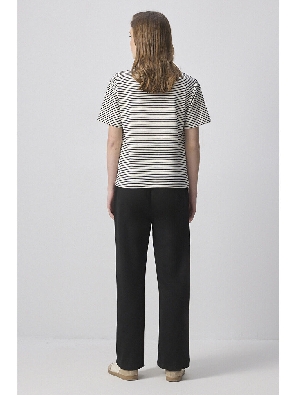 Touché Bej Çizgili Basic T-Shirt - 3