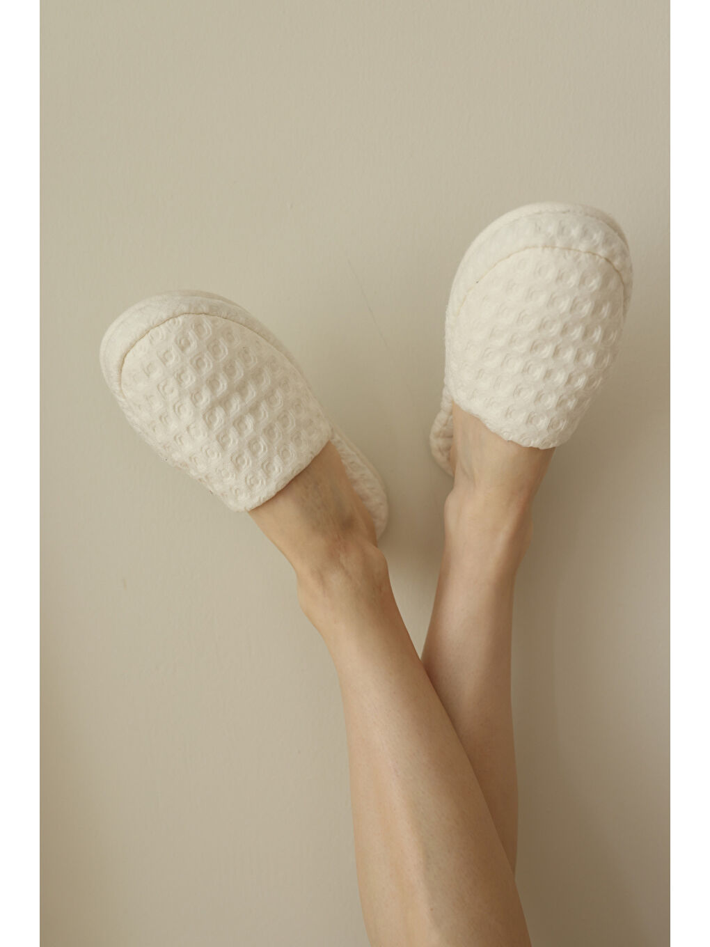 Aura Waffle Terlik Ekru-1