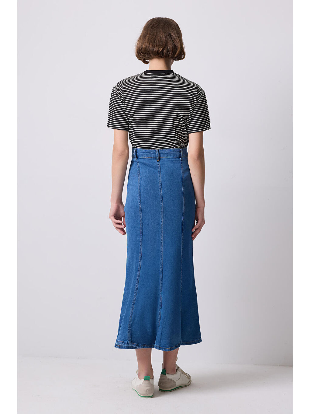 Siyah Çizgili Basic T-Shirt-4