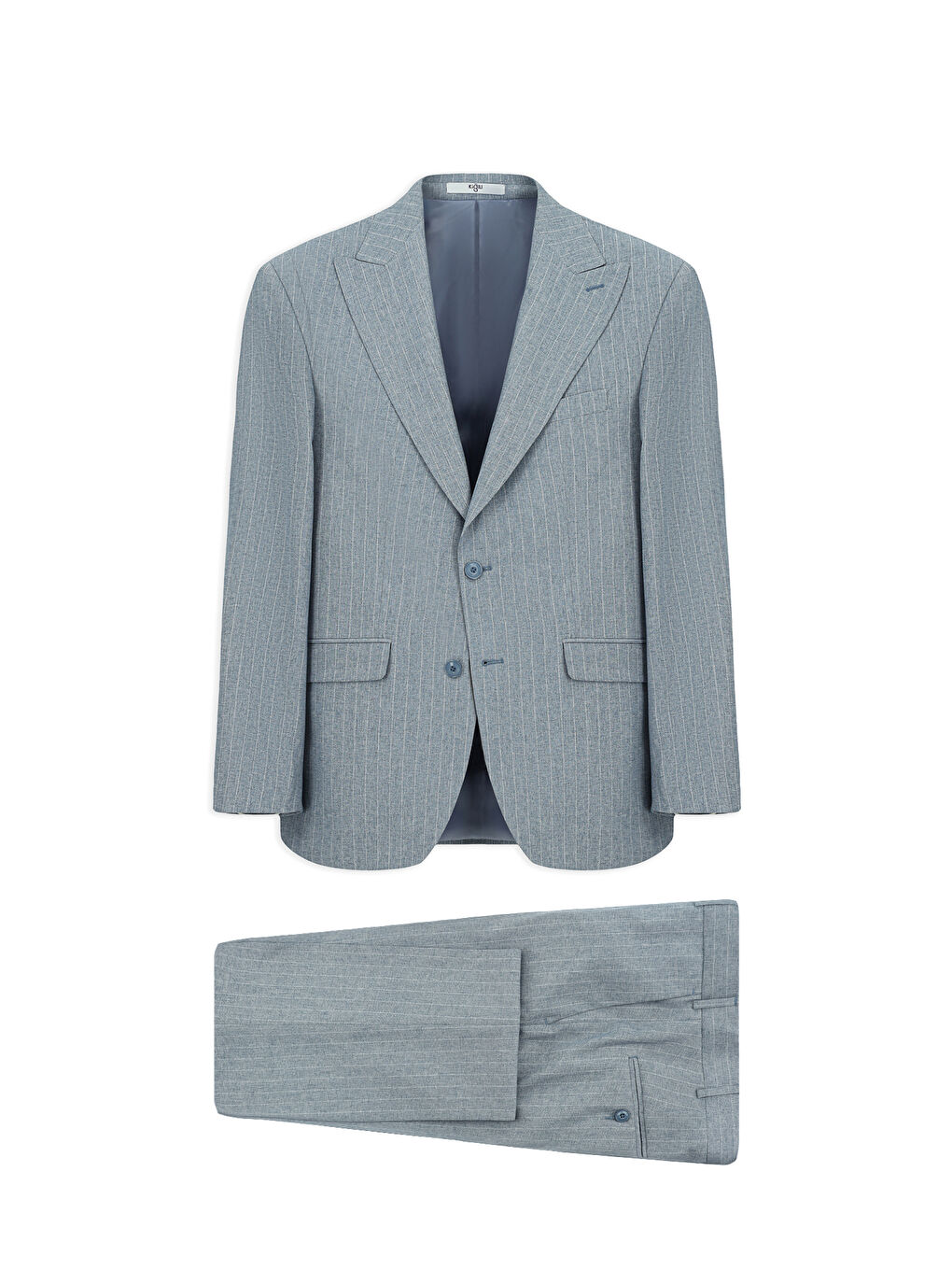 Mavi 6 Drop Regular Fit Standart Kesim Sivri Yaka Çizgili Takım Elbise