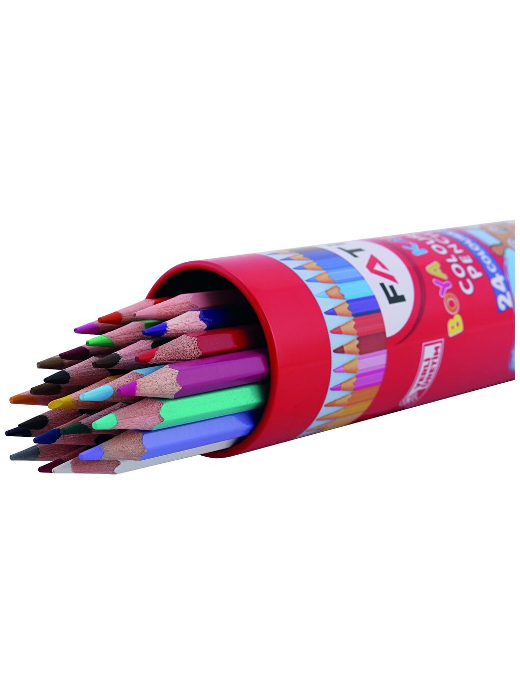 Metal Tüp Kuru Boya Kalemi 24 Renk Tam Boy-1