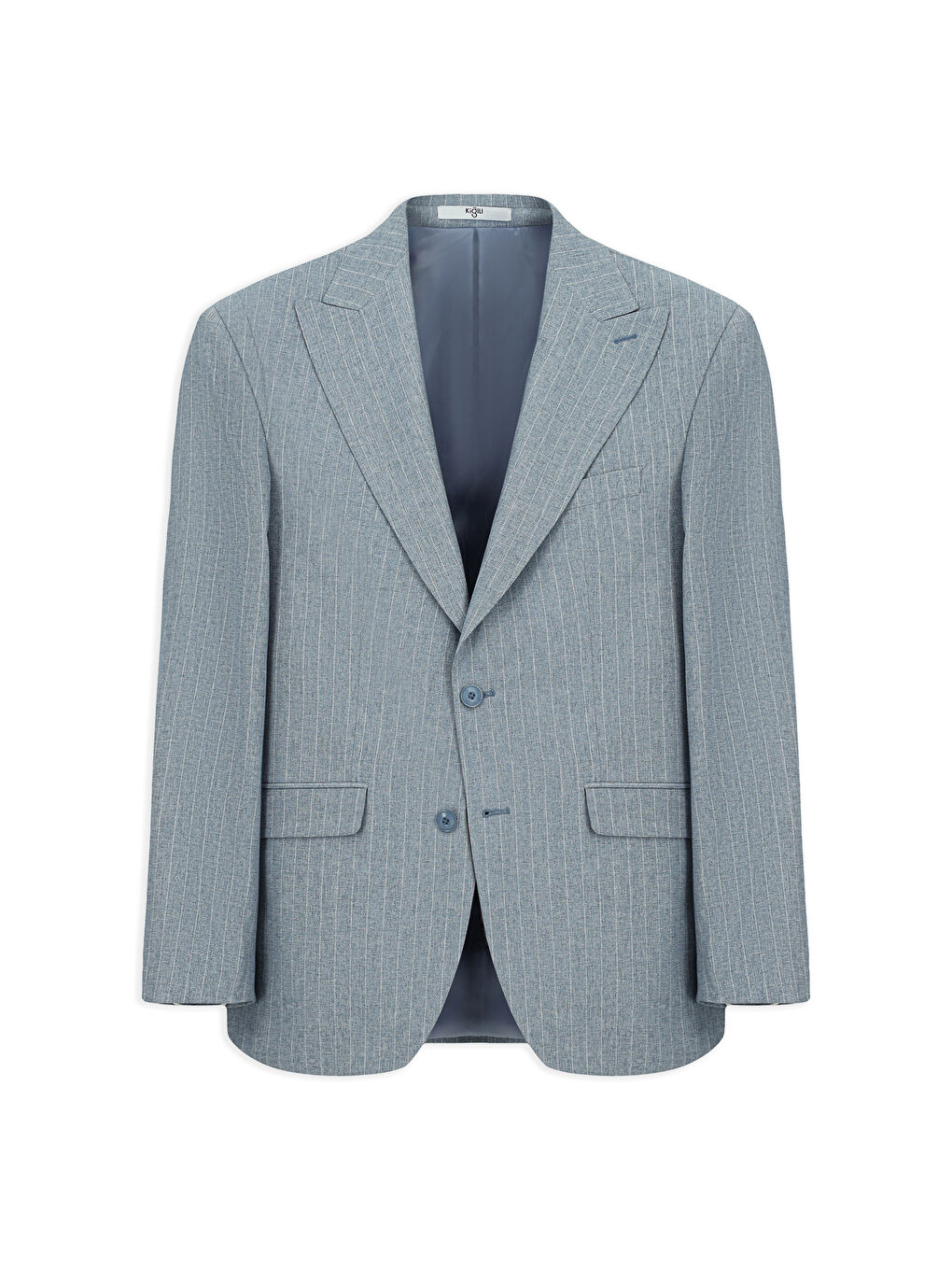 Mavi 6 Drop Regular Fit Standart Kesim Sivri Yaka Çizgili Takım Elbise-1