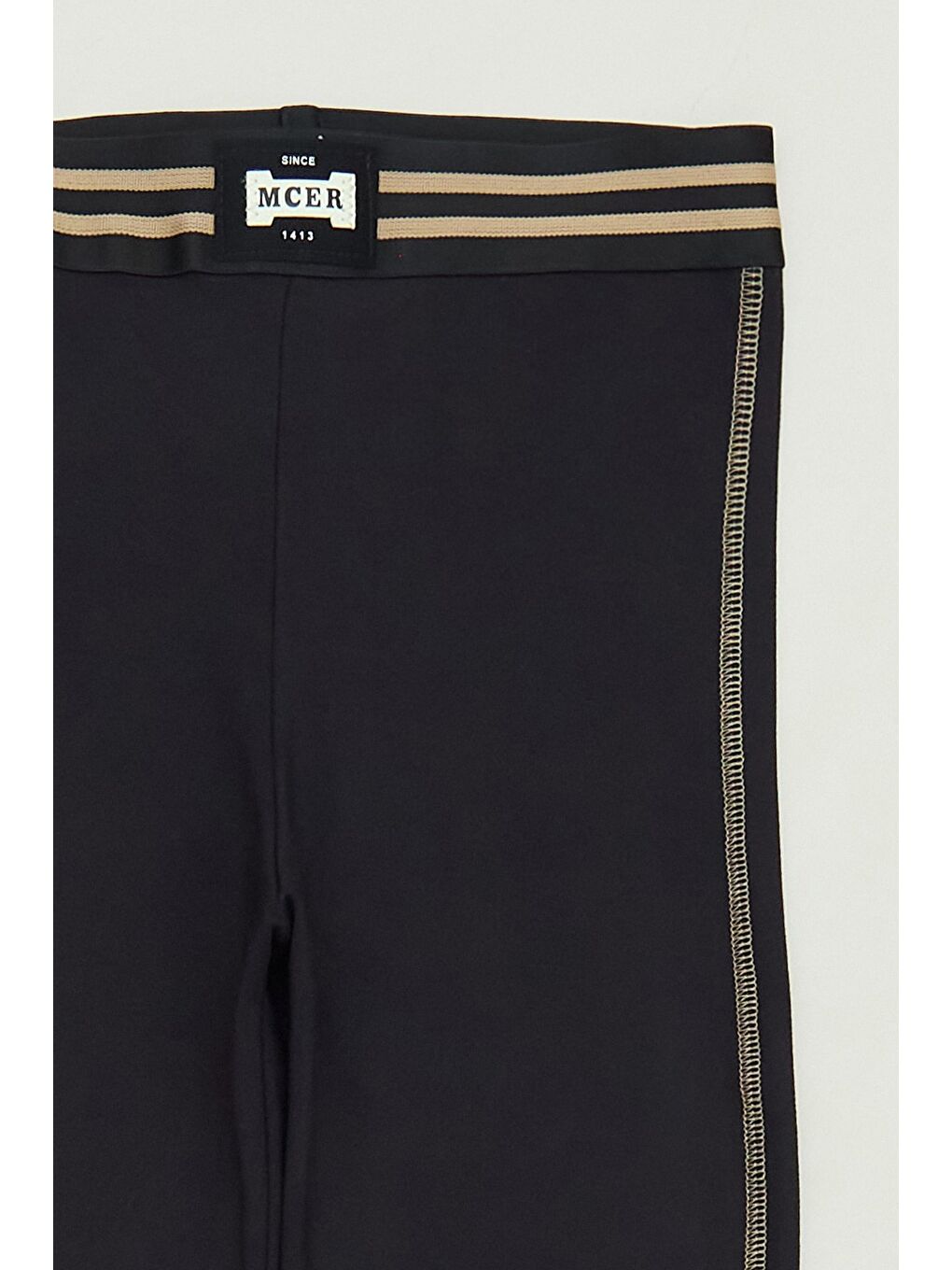 Siyah Beli Lastikli Yanları Şeritli Kız Çocuk Tayt-2