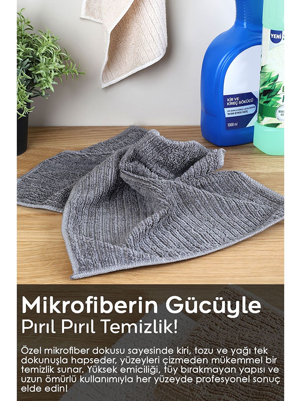 2'li Mikrofiber Temizlik Bezi Araba Cam Mutfak Banyo Tezgah Temizlik Bezi 30x50 cm Karışık Renkli-4