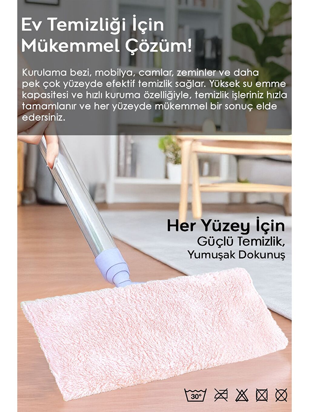 4'lü Temizlik Kurulama Bezi Banyo Mutfak Araç Kurulama Havlusu Mop Bezi 40x40 cm Karışık Renkli-5